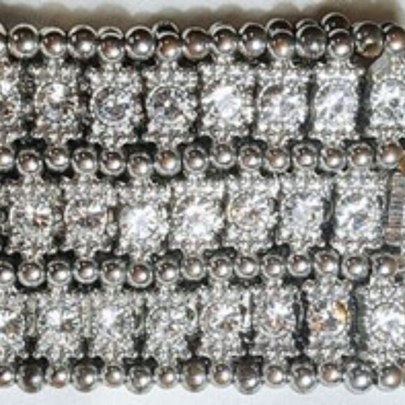 Dazzling Wide Rhinestone Runway/Statement Cuff Bracelet - Picture 3 of 3